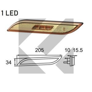 SIDE MARKER 1 LED SX 12/24V C/CAVO