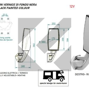 RETROVISORE SX INF.MOD.345/190 12V
