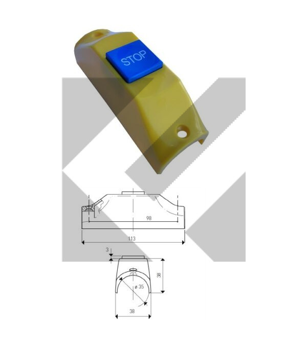 PULSANTE BASE GIALLO/PULS.BLU D.35