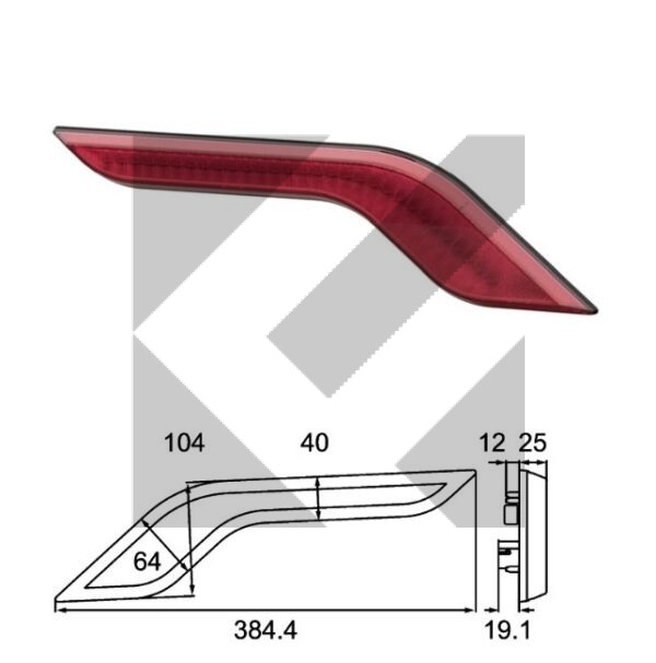 FANALE POST.DX LED 12/24V STOP/POSIZIONE