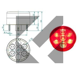 FANALE RETRONEBBIA LED 12V MOD.414