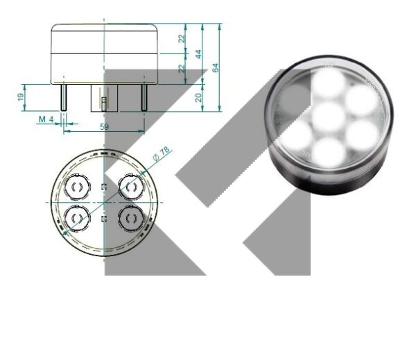 FANALE RETROMARCIA LED 12V MOD.414