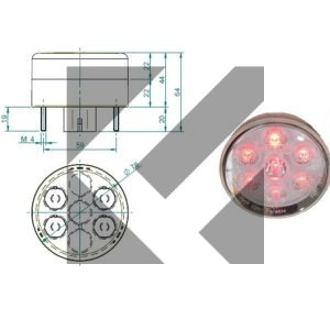 FANALE POST.STOP/POS.LED 12V MOD.414