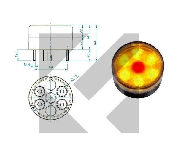 FANALE POST.DIREZIONE/POS.LED 12V MOD.414