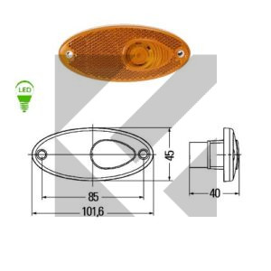 SIDE MARKER 12V C/LAMP.102X45MM
