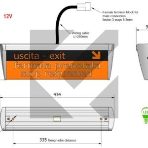 CARTELLO LED FERMATA/EXIT 12V