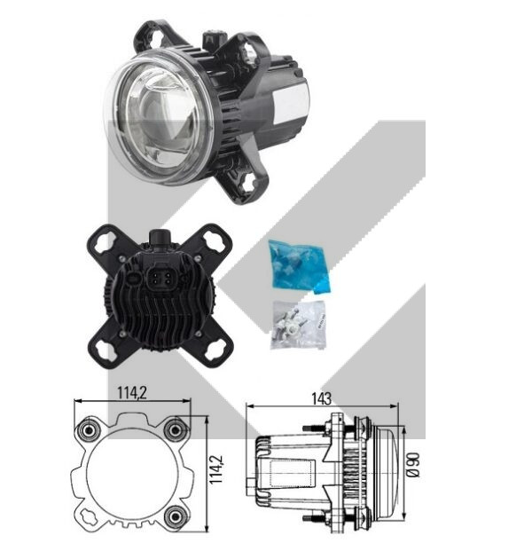 PROIETTORE ANABAGGLIANTE LED 12/24V CEM