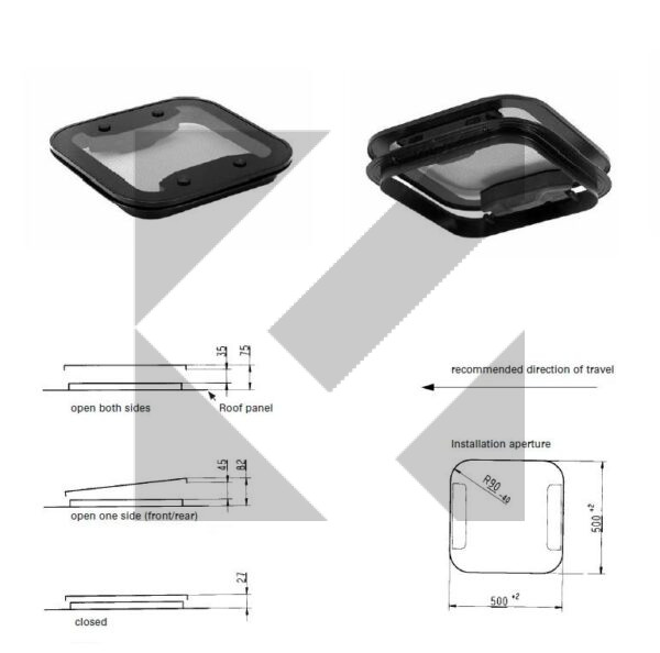 BOTOLA MANUALE 50X50CM S/CORNICE
