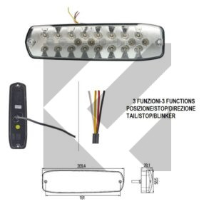 FANALE POST.LED POS/STOP/DIR 12/24V