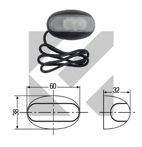 LUCE INGOMBRO POST.LED 12/24V
