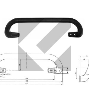 MANIGLIONE NERO PU 477MM