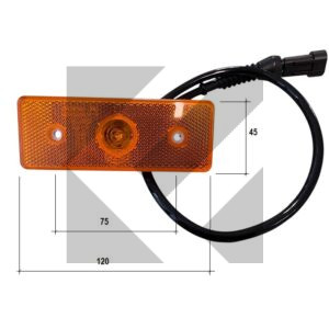 SIDE MARKER LED 12/24V 120X45 INT.75