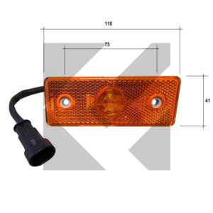 SIDE MARKER LED 24V 110X41 MM INT.75