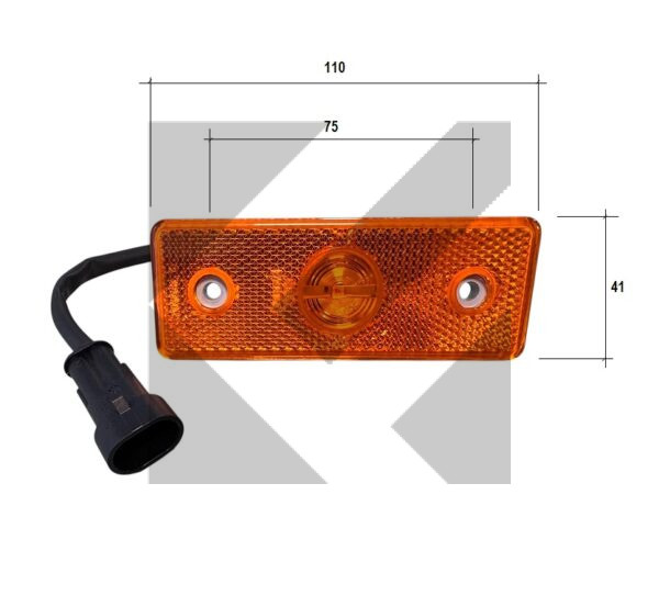 SIDE MARKER LED 24V 110X41 MM INT.75