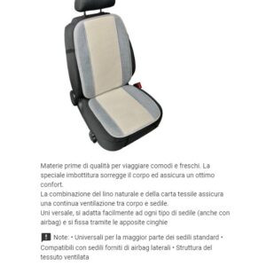 COPRISEDILE CARTA TESSILE E LINO GRIGIO CHIARO