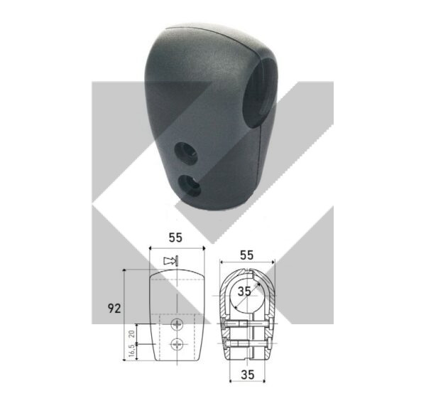 SUPPORTO T PVC D.35