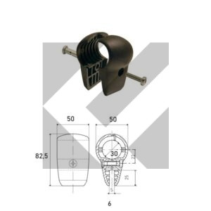 SUPPORTO PVC CORTO NERO D.30 SP.6
