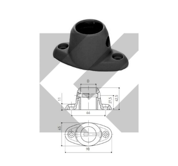 SUPPORTO BASE NERO PVC D.35