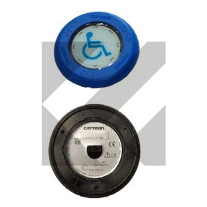 PULSANTE BLU SEDIA ROTELLE