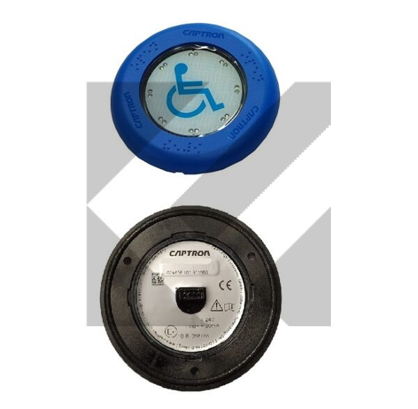 PULSANTE BLU SEDIA ROTELLE