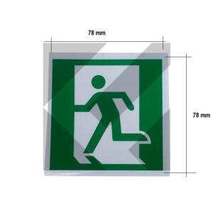 ADESIVO USCITA EMERGENZA 78X78MM BIANCO/VERDE