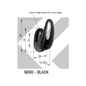 GANCIO APPENDIABITI NERO PLASTICA