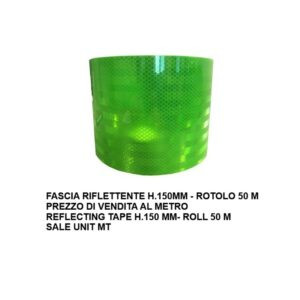 FASCIA RIFLETT.VERDE H.150 MM ROT.50 M (UV:MT)