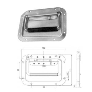 MANIGLIA INOX INCASSO C/MOLLA DI RITORNO