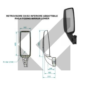 RETROVISORE DX/SX ABA.INF.330/183 24V