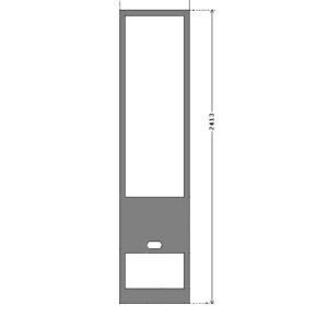 CRISTALLO PORTA DX/SX GRIGIO 2413X582MM